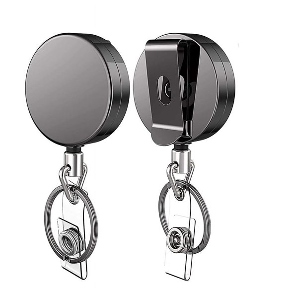 2PCS Retractable Badge Cords with Clip with Retractable Badge Card Holder for ID Card Key Badge Holder