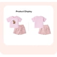 thumbnail image 2 of Emy Dola Toddler Girls Short Sleeve Outfits Summer 2pcs Shorts Set Cotton T-shirt and Shorts for 2-7 Years Kids, 2 of 2