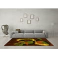 thumbnail image 3 of Ahgly Company Machine Washable Indoor Rectangle Oriental Yellow Modern Area Rugs, 7' x 10', 3 of 4