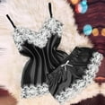 thumbnail image 4 of Conjunto de pijama sexy de seda para mujer: camisola y pantalones cortos de satén, tirantes ajustables con cuello en V, lencería para dormir y ocasiones especiales, tejido con mezcla de spandex, 4 of 6