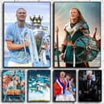 thumbnail image 2 of Póster de estrella de fútbol HaalandS, impresiones de galería, autoadhesivo, decoración del hogar, calcomanías de pared, pegatina para el salón, 2 of 5
