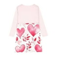 thumbnail image 4 of FamilyThread Girls Dress Fashion Long Sleeve Heart Print Toddler Little Big Girl Unicorn Mermaid Casual A Line Dresses For 4-14Y, 4 of 4