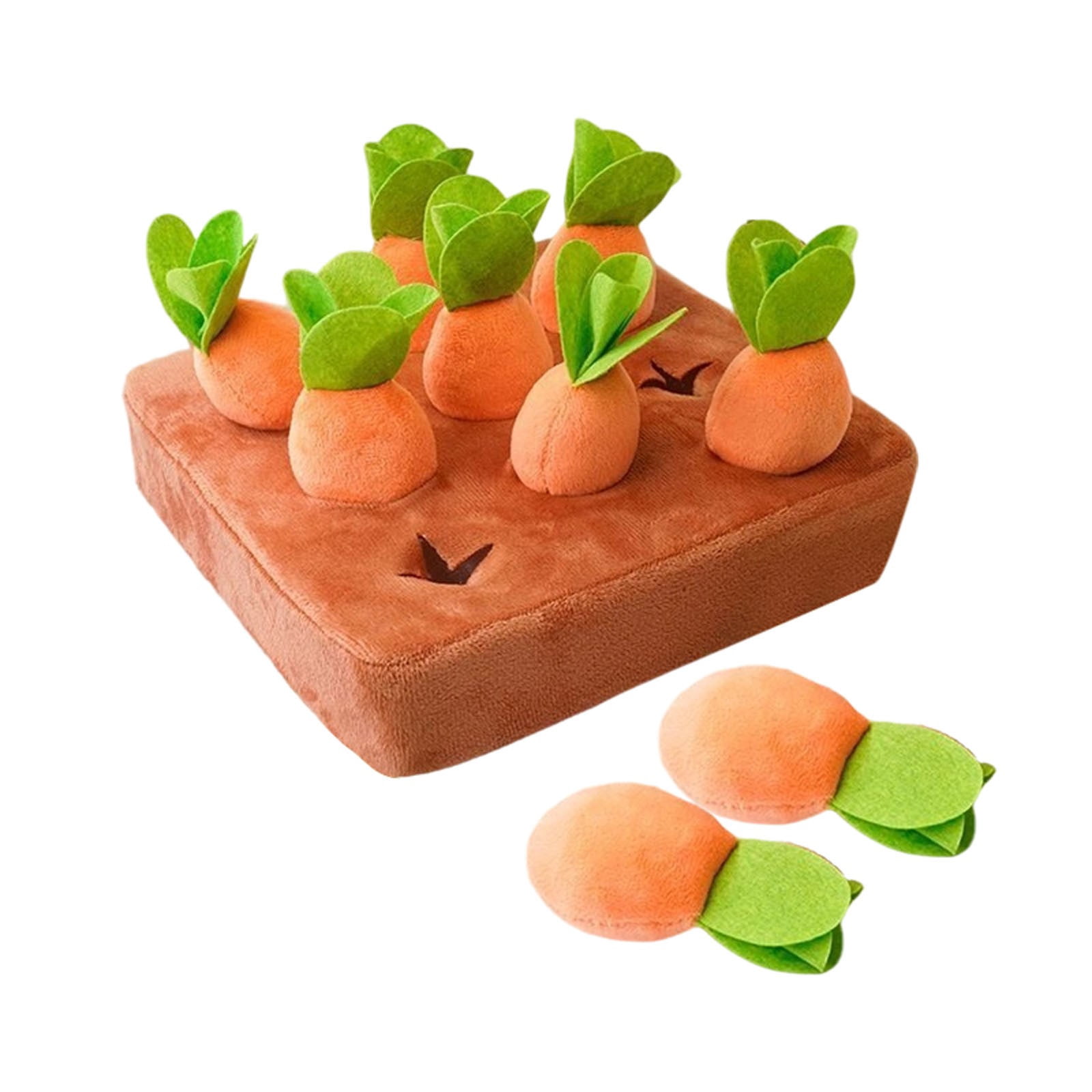 Carrot Shape Interactive Puzzle Chew Toy Wear Resistant Lightweight Mental Stimulation Play Accessory for Cat Dog Indoor Leisure