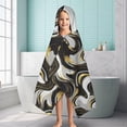 thumbnail image 6 of Black White Gold Marble Pattern Hooded Bath Towel，60"x35" for Ages 3 To 12 Kids, Quick Dry Lightweight Soft Microfiber Hood Beach Towel Cover Up for Kids, 6 of 7