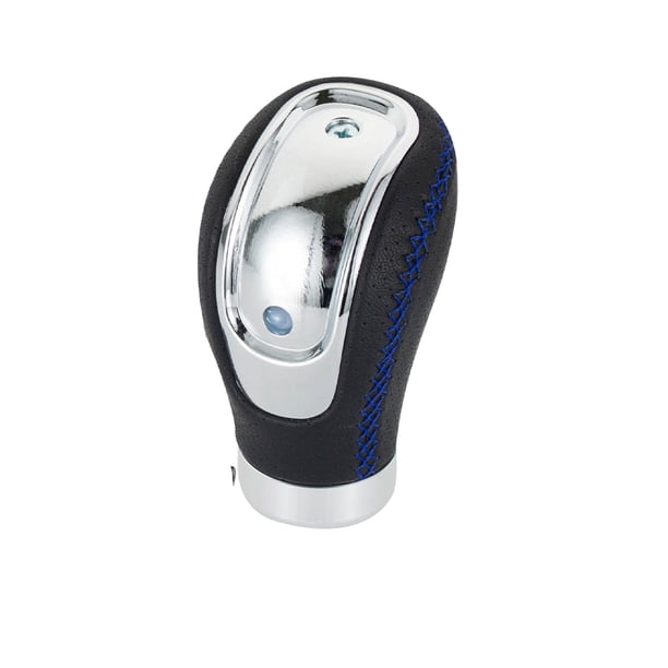 Perilla de palanca de cambios automática de cuero PU, reemplazo portátil, 5 velocidades, elegante, Universal, accesorios de palanca automotriz Automoción decorativa y accesorios Alambre azul negro Riwesomey VI017582-04B