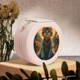 thumbnail image 6 of Yiaed Sunflower Meditating Cat Print Travel Jewelry Case Bridesmaid Gift Boxes Jewelry Travel Organizer Small Round Jewelry Box Mini Storage-Pink, 6 of 7