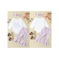 thumbnail image 2 of Michellecmm  Baby Pants Sets Long Sleeve Letter Print Romper Floral Pants Headband, 2 of 9