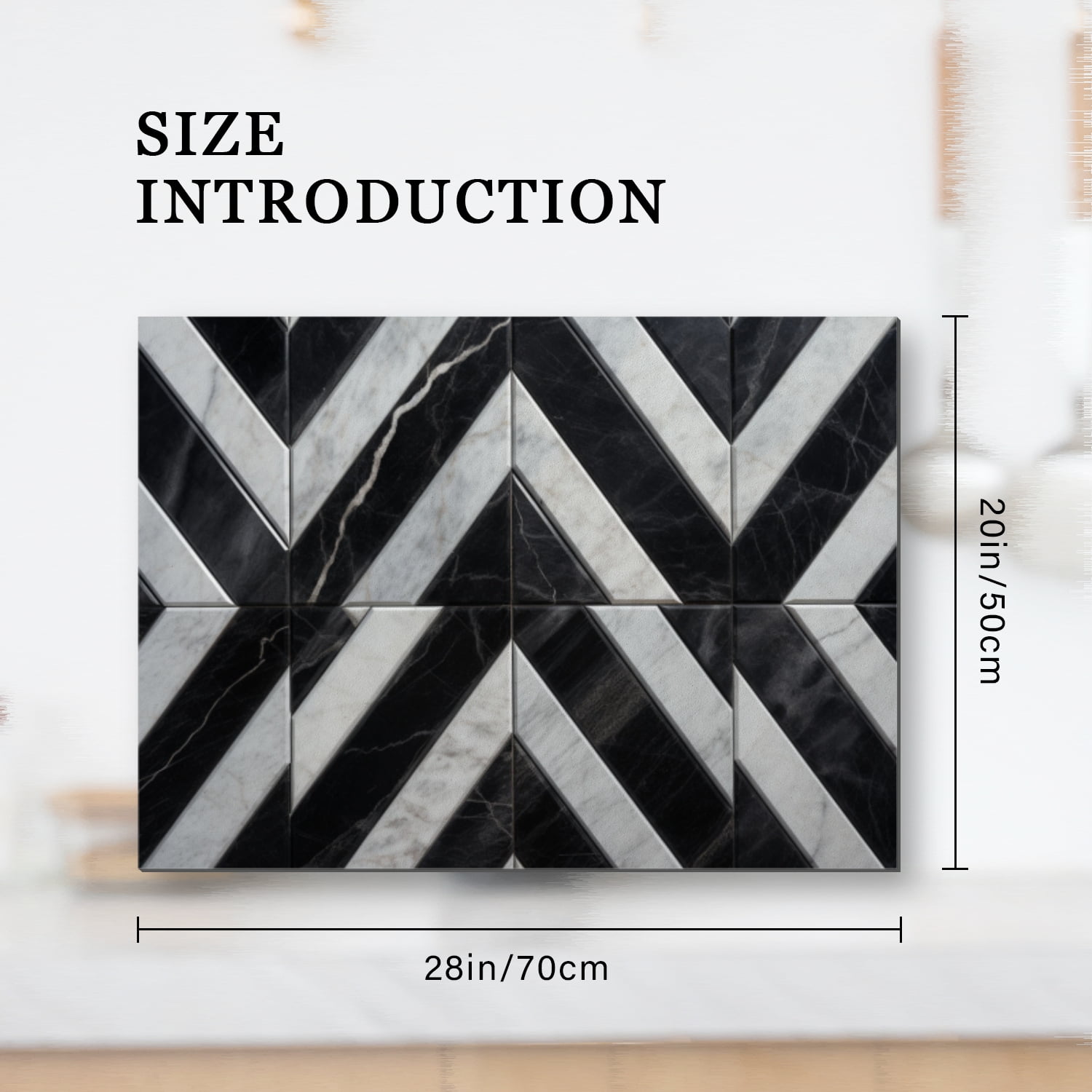 Stove Top Covers for Gas Burners, Abstract Geometric Art Black White Marble Print Foldable Stove Mat, Waterproof Oven Covers, Decorative Induction Mat for Kitchen RV (28×20 Inch)