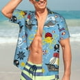 thumbnail image 4 of Salouo Pirate Marine Animals for Hawaiian Shirt for Men,Summer Beach Casual Short Sleeve Button Down Shirts Men's Regular-Fit Short-Sleeve Print Shirt -X-Large, 4 of 6