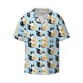 thumbnail image 3 of Cauagu FUNNY CAT IS DRINKING WATER Men's Short Sleeve Button Down Hawaiian Shirt for Men Bowling Shirts Casual Summer Beach Shirt,Large, 3 of 6