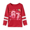 thumbnail image 2 of CUZIBR Boys Valentines Graphic Shirts Raglan Sleeve Crewneck Long Sleeve Tee Shirt Car Fashionable Print Casual Comfortable Dailywear Comfy Activewear,Red,11-12 Years, 2 of 4