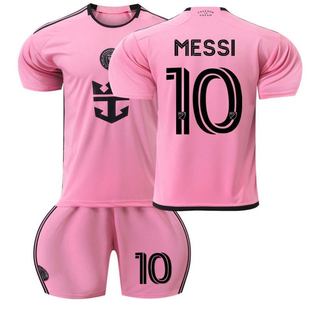 2324 Miami Messi Jersey Home Size 10 2425 Home And Away MLB Children's Football Jersey Set