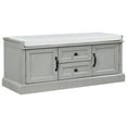 thumbnail image 1 of 42.7" Storage Bench with 4 Doors & Cushion, Shoe Bench with Adjustable Shelves, Entryway Bench with Storage for Living Room, Hallway, Mudroom, 1 of 7