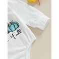 thumbnail image 6 of Liacowi Newborn Baby Boys Girls Halloween Outfit Long Sleeve Pumpkin Letters Print Romper Bodysuit 3 6 9 12 Months Infant Boys Girls Halloween Onesie Jumpsuits 0-18M, 6 of 9