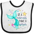 thumbnail image 3 of Inktastic Be a Mermaid Make a Splash Blue Mermaid Tail Boys or Girls Baby Bib, 3 of 4