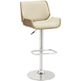 thumbnail image 1 of Coaster Upholstered Faux Leather Adjustable Bar Stool in Cream, 1 of 3