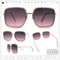 thumbnail image 3 of Womens Chic Oversize Double Rim Rectangle Butterfly Sunglasses Slate Gold - Purple Pink, 3 of 9