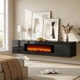 thumbnail image 5 of Flictozena 70" Floating TV Stand with 36" Electric Fireplace, Wall Mounted Entertainment Center for TVs Up to 80", TV Floating Cabinet for Living Room, Black, 5 of 8
