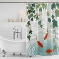 thumbnail image 3 of Japanese Carp Fish Shower Curtain, Waterproof Shower Curtains for Bathroom, Oriental Art Rustic Leaves Vines Koi Fish Washable Fabric Bathtub Curtain Set Bath Decor with 12 Hooks Extra Long 72"x96", 3 of 8