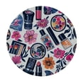 thumbnail image 2 of PIKWEEK Multicolor Round Fitted Table Cloth Cover Elastic ​Edged Cosmetic and Makeup Theme Pattern Round Fitted Table Cover with Elastic Edges Girls Tables, 2 of 7