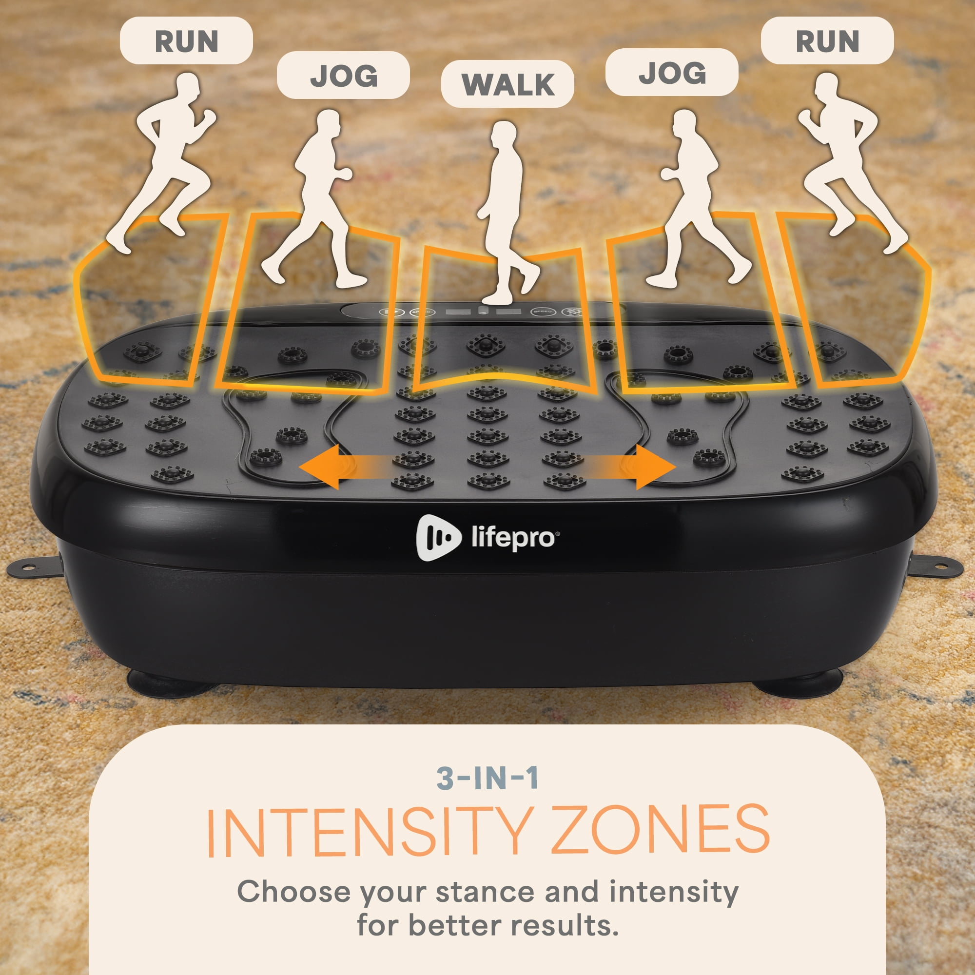 Lifepro HexaPlate Lite Vibration Plate Exercise Machine – Full Body Vibrating Plate for Weight Loss, Lymphatic Drainage & Recovery – Compact Home Workout with Magnetic Acupoints & Remote - Black