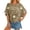 Khaki, variant on Womens Floral Graphic Blouses Crew Neck Short Sleeve Crochet Knit Hollow Out Relaxed Fit Casual Summer Elegant Boho Style Flower Top