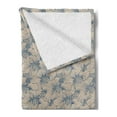thumbnail image 2 of Botanical Soft Flannel Fleece Throw Blanket, Bicolour Continuous Pattern of Orchid Flowers, Cozy Plush for Indoor and Outdoor Use, 50" x 70", Dark Sky Blue Pale Peach, by Ambesonne, 2 of 5