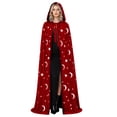 thumbnail image 2 of Women Velvet Long Hooded Cloak, Halloween Star Moon Print Front Tie Cape, Ladies Gothic Performance Cape XS-3XL, 2 of 7