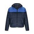 thumbnail image 5 of hopeusnice Men's Winter Two Tone Hooded Padded Puffer Jacket Warm Lightweight Coats with Zipper Pockets Blue XXXL, 5 of 8