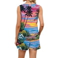 thumbnail image 5 of Iaqnaocc 2 Piece Sets for Women Dressy Casual Short Sets for Women Hawaiian Tropic Square Neck Tank Top and Shorts Summer Outfits Beach Outfits for Women Matching Sets Women Clothing Purple S, 5 of 5