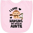 thumbnail image 2 of Inktastic Monkey I Love Hanging out with My Auntie Newborn Bib, 2 of 3