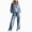 Blue, variant on Womens Leopard 2 Piece Set Cheetah Print Hoodie and Sweatpants Set, Oversized Hooded Sweatshirt Wide Leg Sweatpant Sweatsuit