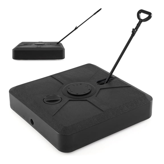 Costway Cantilever Umbrella Base with Wheels, Retractable Pull Rod, 360° Rotation for Pool