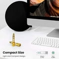 thumbnail image 3 of Adaptador de audio Jack 6.5 / 6.35mm Enchufe a 3.5mm Conector hembra para amplificador Micrófono Convertidor AUX Oro Meterk Adaptador, 3 of 6