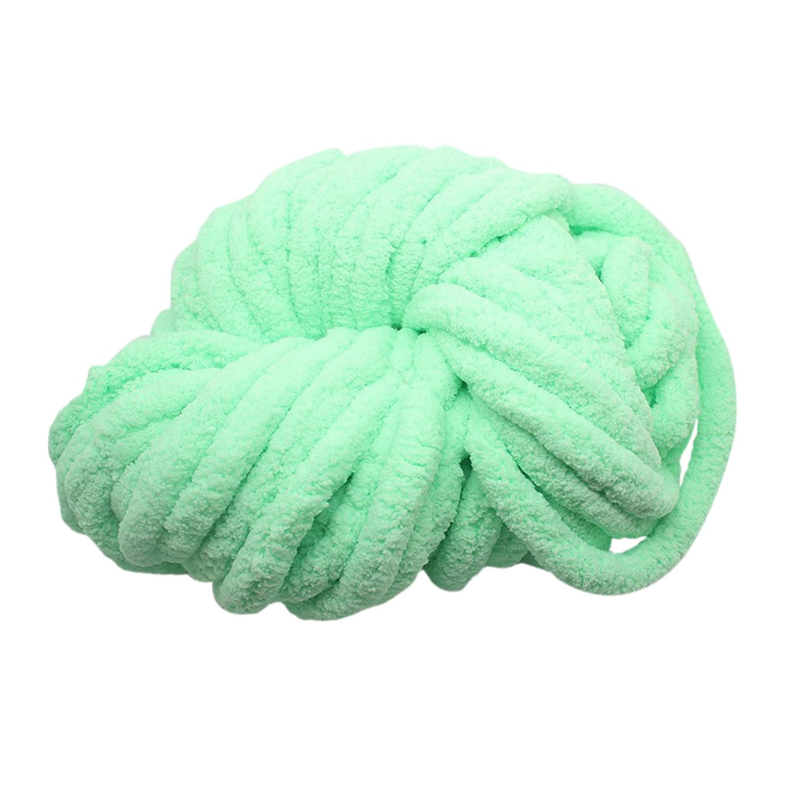 Abbraccia Chunky Chenille Yarn for Crocheting, Bulky Thick Yarn for Knitting,Super Bulky Chunky Yarn for Hand Knitting Blanket Light Green
