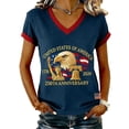 thumbnail image 2 of 250th anniversary usa shirt for Women, 1776-2026 Freedom Graphic Tee, V Neck Short Sleeve Relaxed Fit Top for Independence Day July 4th, 2 of 7