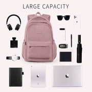 School Backpack Womens College Rucksack Lightweight School Bag Water Resistant Casual Travel Daypack College Secondary School Bags for Students fits 14 Inch Laptop Bookbag Pink