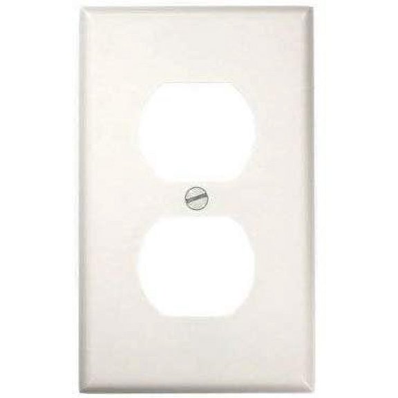Leviton 88003 1-Gang Duplex Device Receptacle Wallplate, White