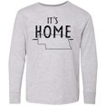 thumbnail image 3 of Inktastic It's Home- State of Nebraska Outline Distressed Text Long Sleeve Youth T-Shirt, 3 of 5