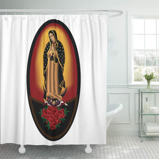 ABPHQTO Juan Católico Nuestra Señora de Guadalupe Diciembre Diego México Cortina de Ducha 160x180 cm
