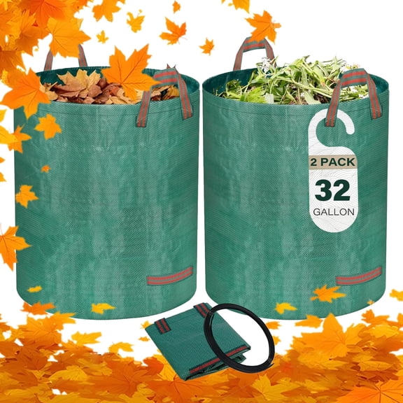 2 Pack 72 Gallon Patio Lawn Garden Trash Bags, Large Leaf Bags, for Collecting Leaves,Collapsible Trash Can for Parties, Laundry,Yard Waste, or Camping Accessories