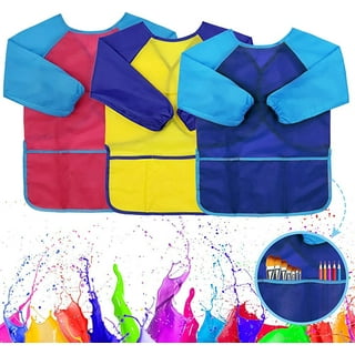  BAHABY 4Pcs Kids Art Smock Kids Apron Waterproof Painting Aprons  with Pockets Art Smocks for Kids 3-8 Years, 4 Colors : Toys & Games