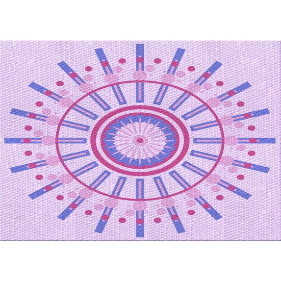 Ahgly Company Machine Washable Indoor Rectangle Transitional Purple Area Rugs, 8' x 12'