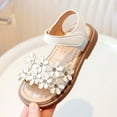 thumbnail image 6 of Toddler Sandals Girl Kids Toddler Girls Adjustable Sandals with Flower Design Lightweight Non- Sole Baby Sandals Beige 5.5 Years-6 Years, 6 of 7