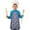Dark Blue Cartoon, variant on Colorful Stripe Unicorn Pattern Kids Aprons for Girls and Boys,Adjustable Neck Strap Toddler Aprons for Kids Cooking Baking