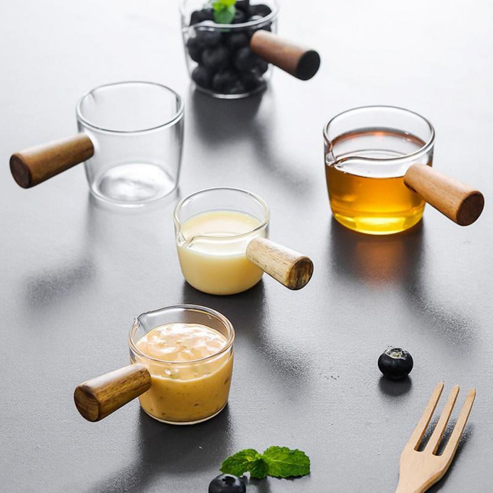 Japanese Espresso Small Milk Cup Pyrex Glass Extract Small Measuring Cup  Wooden Handle with Graduated Coffee Milk Pot Small Milk Pot - China Glass  Bottle and Tableware price