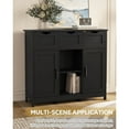 thumbnail image 6 of Storage Cabinets，Wooden Floor Cabinet，with Drawers and Shelves Storage Cabinets，Accent Cabinet for Living Room， Bedroom，Bathroom Furniture Home Decor（Black）, 6 of 7