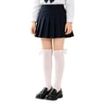 thumbnail image 2 of fnnxnal Pink Knee High Socks for Girls with Bow, Cotton Breathable Seamless Toe, School Uniform Style, Sizes 3-4/5-6/7-8,Size 7-8T, 2 of 8