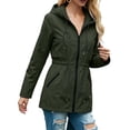 thumbnail image 7 of Raincoat for Women Autumn Long Hooded Drawstring Waist Waterproof Pockets Raincoat, 7 of 7