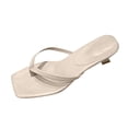thumbnail image 4 of DIVVce Thong Kitten Heel Mules For Women Square Toe Comfortable Slip On Casual Formal Footwear, 4 of 4